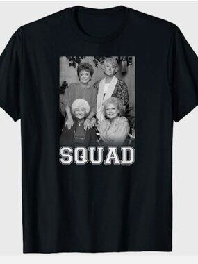 Golden Girls Graphic Black T-Shirt SQUAD ABC Studios Port Co Uni-sex Chest 36"-S